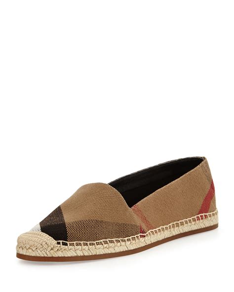 burberry hodgeson check canvas espadrille flats|Burberry Hodgeson Check Canvas Flat Espadrille, .